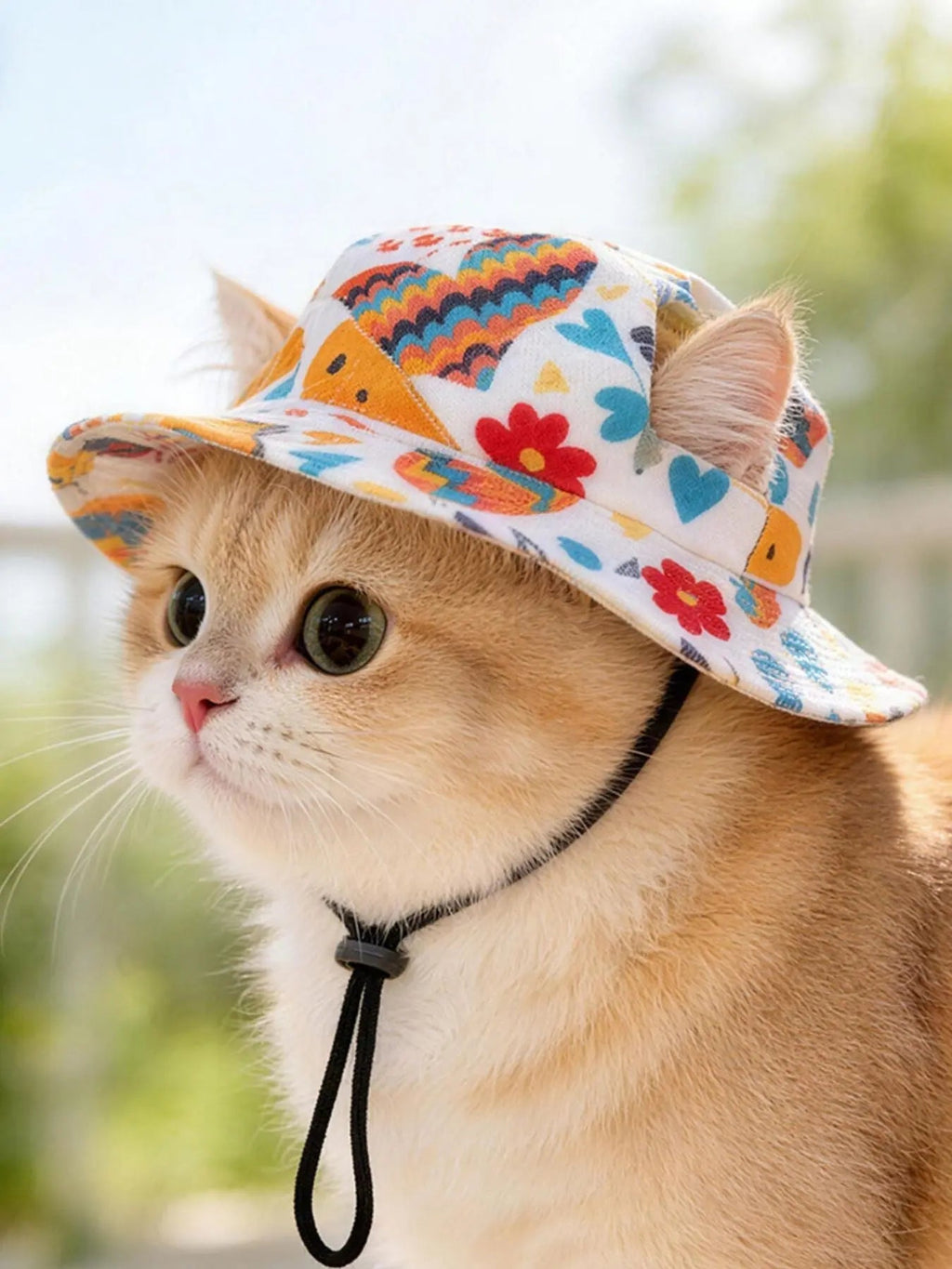 Adjustable Chin Strap Pet Bucket Hat